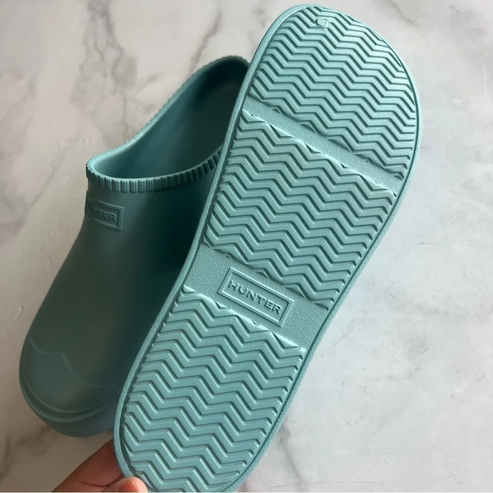 HUNTER Size 11 In/Out Bloom Algae Foam Birdseye Blue Clog New